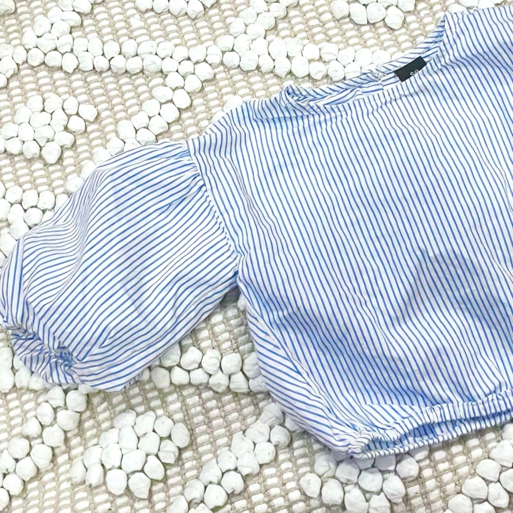 Something Navy Puff Sleeve Blouse